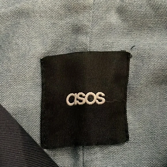 ASOS Trench Coat Navy Blue Size XXS - Picture 3 of 5